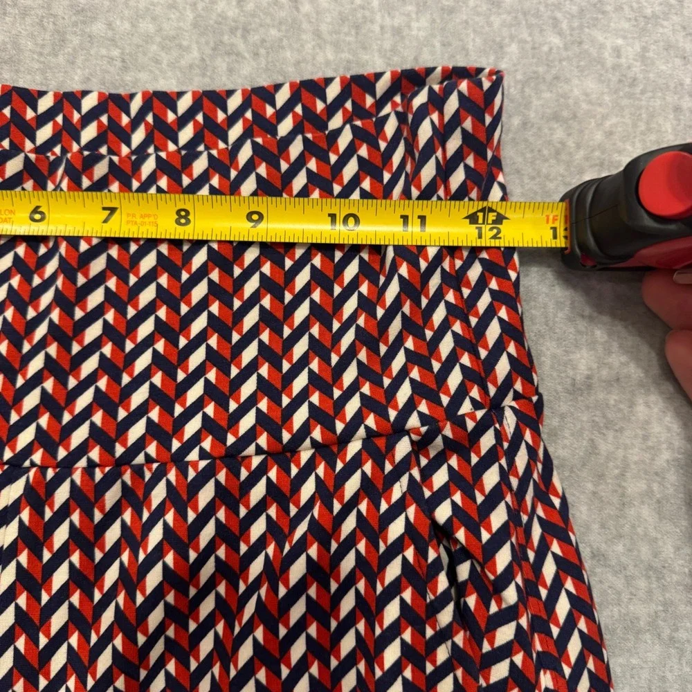 Cabi Women Red Culotte Geometric Print Wide Leg Ponte‎ Pants Small Palazzo